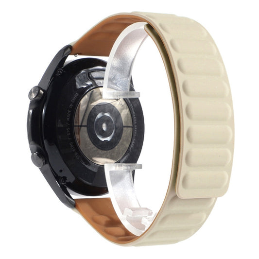 For Samsung Galaxy Watch 3 41mm Silicone Magnetic Watch Band(Khaki) by bashfashion