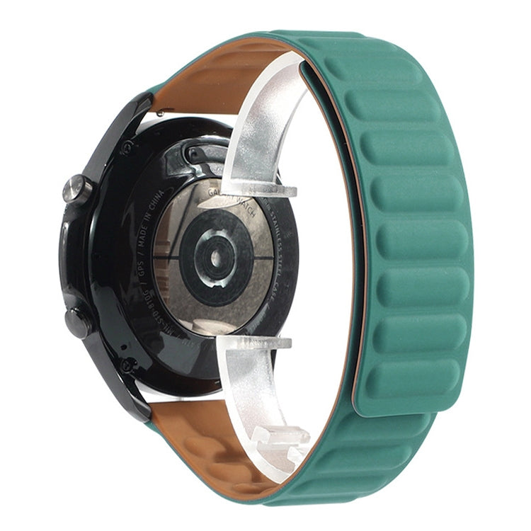 For Samsung Galaxy Watch 3 41mm Silicone Magnetic Watch Band(Peacock Green) by bashfashion