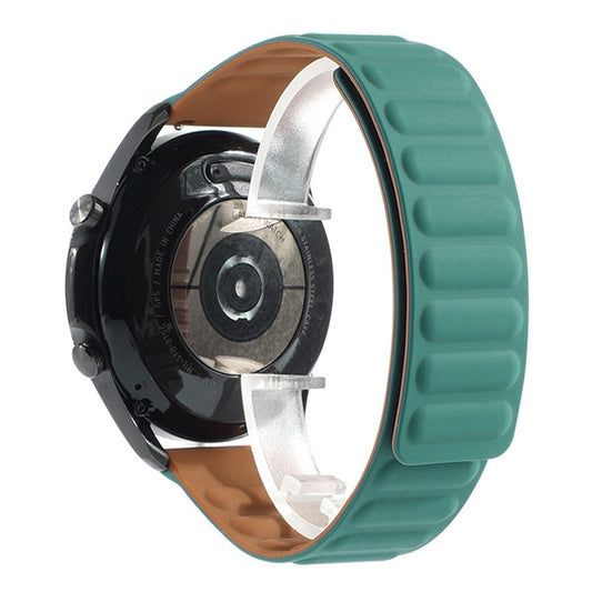 For Samsung Galaxy Watch 3 41mm Silicone Magnetic Watch Band(Peacock Green) by bashfashion