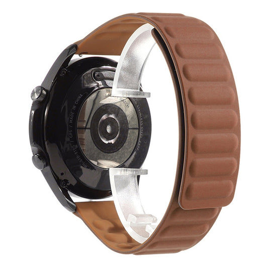 For Samsung Galaxy Watch 3 45mm Silicone Magnetic Watch Band(Brown) by bashfashion