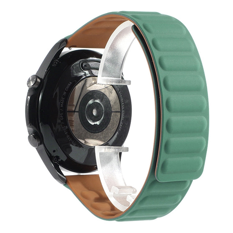 For Samsung Galaxy Watch 3 45mm Silicone Magnetic Watch Band(Pine Needle Green) by bashfashion