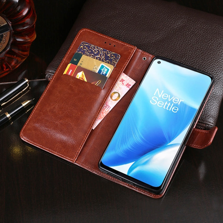 For OnePlus Nord N200 5G idewei Crazy Horse Texture Horizontal Flip Leather Case with Holder & Card Slots & Wallet(Sky Blue) by idewei