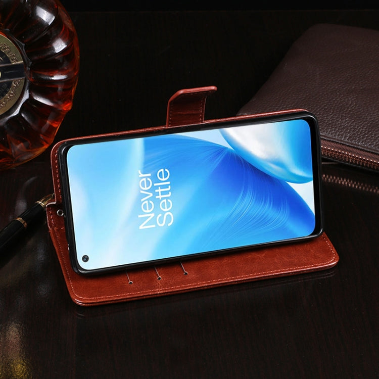 For OnePlus Nord N200 5G idewei Crazy Horse Texture Horizontal Flip Leather Case with Holder & Card Slots & Wallet(Sky Blue) by idewei