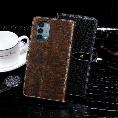 For OnePlus Nord N200 5G idewei Crocodile Texture Horizontal Flip Leather Case with Holder & Card Slots & Wallet(Dark Blue) by idewei