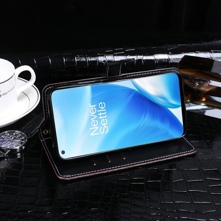 For OnePlus Nord N200 5G idewei Crocodile Texture Horizontal Flip Leather Case with Holder & Card Slots & Wallet(Dark Blue) by idewei