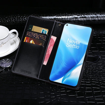 For OnePlus Nord N200 5G idewei Crocodile Texture Horizontal Flip Leather Case with Holder & Card Slots & Wallet(Dark Blue) by idewei