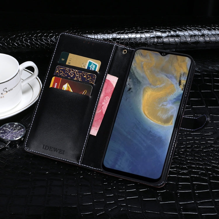 For ZTE Blade A51 idewei Crocodile Texture Horizontal Flip Leather Case with Holder & Card Slots & Wallet(Black) by idewei