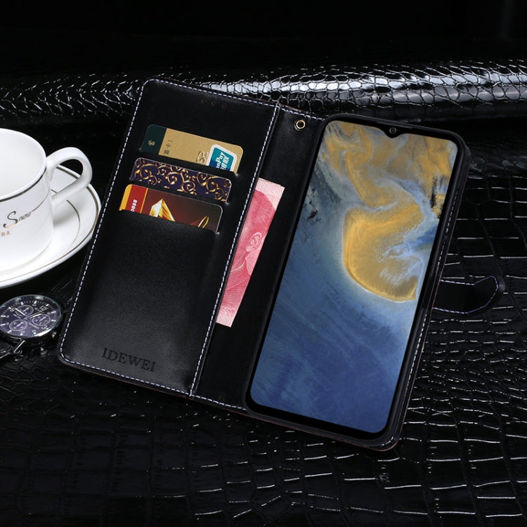 For ZTE Blade A71 idewei Crocodile Texture Horizontal Flip Leather Case with Holder & Card Slots & Wallet(Dark Blue) by idewei