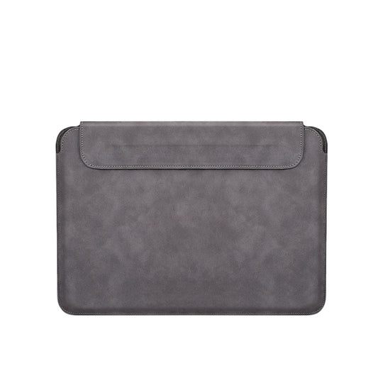 PU03 Lightweight Sheepskin Notebook Liner Bag, Size:14.1-15.4 inch(Deep Space Gray) by bashfashion