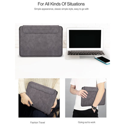 PU03 Lightweight Sheepskin Notebook Liner Bag, Size:14.1-15.4 inch(Deep Space Gray) by bashfashion