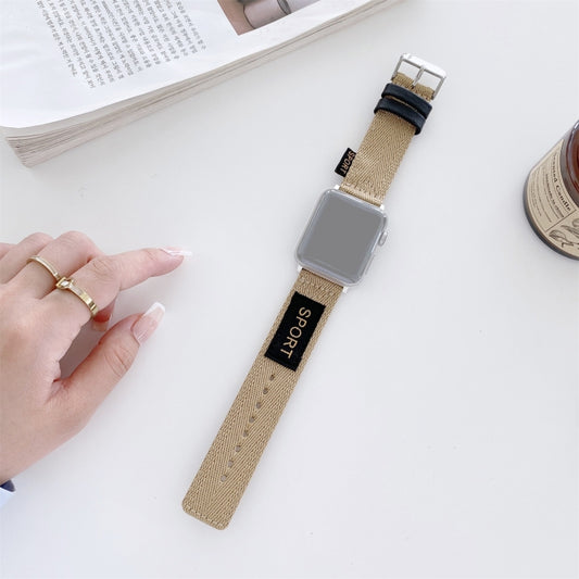 Nylon Watch Band For Apple Watch Series 9&8&7 41mm / SE 3&SE 2&6&SE&5&4 40mm / 3&2&1 38mm(Khaki) by bashfashion