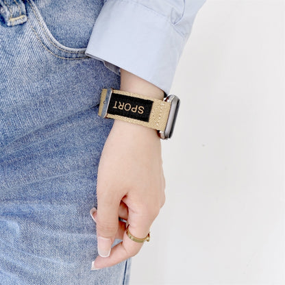 Nylon Watch Band For Apple Watch Series 9&8&7 41mm / SE 3&SE 2&6&SE&5&4 40mm / 3&2&1 38mm(Khaki) by bashfashion