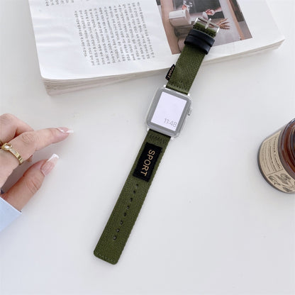 Nylon Watch Band For Apple Watch Ultra 49mm&Watch Ultra 2 49mm / Series 9&8&7 45mm / SE 3&SE 2&6&SE&5&4 44mm / 3&2&1 42mm(Army Green) by bashfashion