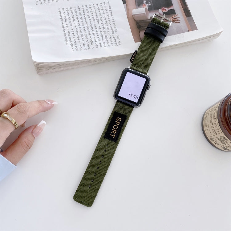 Nylon Watch Band For Apple Watch Ultra 49mm&Watch Ultra 2 49mm / Series 9&8&7 45mm / SE 3&SE 2&6&SE&5&4 44mm / 3&2&1 42mm(Army Green) by bashfashion