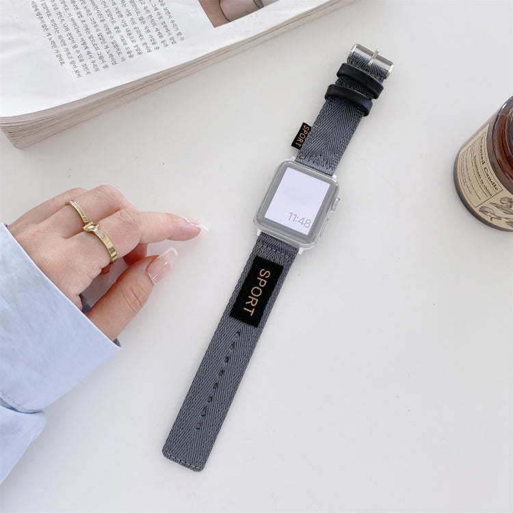 Nylon Watch Band For Apple Watch Ultra 49mm&Watch Ultra 2 49mm / Series 9&8&7 45mm / SE 3&SE 2&6&SE&5&4 44mm / 3&2&1 42mm(Grey) by bashfashion