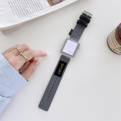 Nylon Watch Band For Apple Watch Ultra 49mm&Watch Ultra 2 49mm / Series 9&8&7 45mm / SE 3&SE 2&6&SE&5&4 44mm / 3&2&1 42mm(Grey) by bashfashion