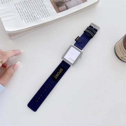 Nylon Watch Band For Apple Watch Ultra 49mm&Watch Ultra 2 49mm / Series 9&8&7 45mm / SE 3&SE 2&6&SE&5&4 44mm / 3&2&1 42mm(Blue) by bashfashion