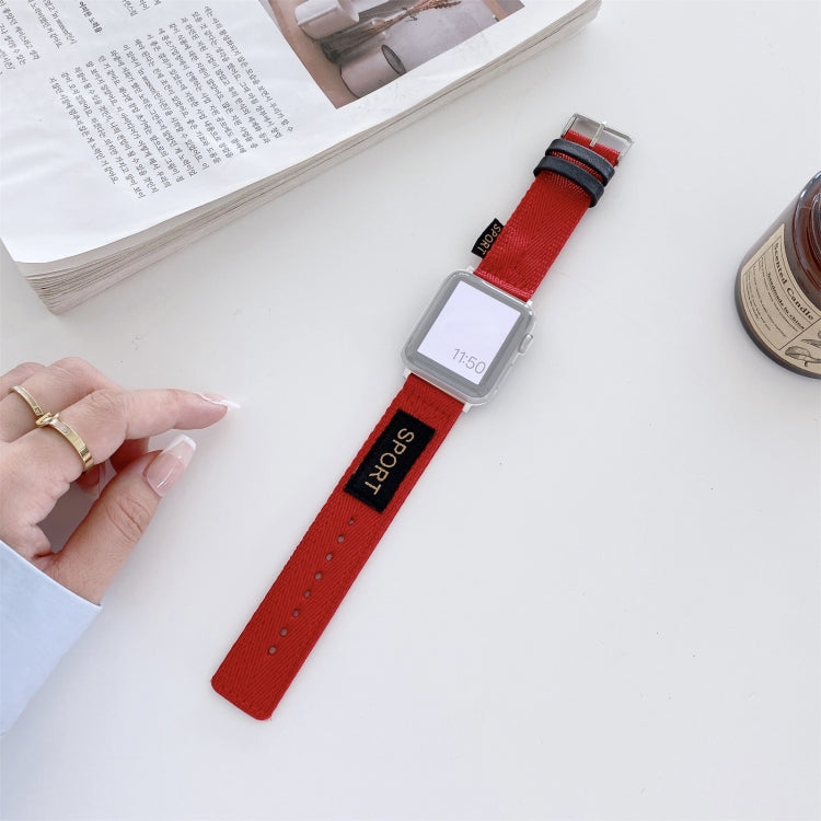 Nylon Watch Band For Apple Watch Ultra 49mm&Watch Ultra 2 49mm / Series 9&8&7 45mm / SE 3&SE 2&6&SE&5&4 44mm / 3&2&1 42mm(Red) by bashfashion