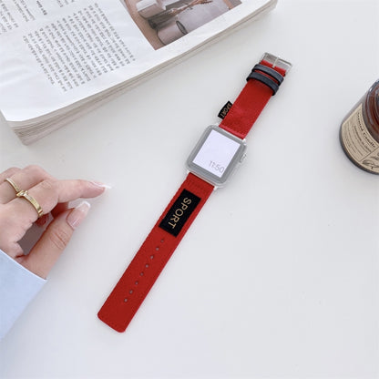 Nylon Watch Band For Apple Watch Ultra 49mm&Watch Ultra 2 49mm / Series 9&8&7 45mm / SE 3&SE 2&6&SE&5&4 44mm / 3&2&1 42mm(Red) by bashfashion