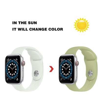 Discoloration in Sun Silicone Watch Band For Apple Watch Series 9&8&7 41mm / SE 3&SE 2&6&SE&5&4 40mm / 3&2&1 38mm(Transparent Change Army Green) by bashfashion