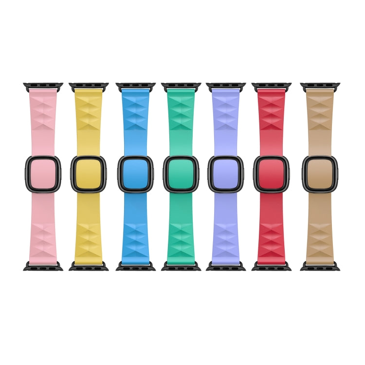 Modern Style Silicone Watch Band For Apple Watch Series 9&8&7 41mm / SE 3&SE 2&6&SE&5&4 40mm / 3&2&1 38mm, Style:Black Buckle(Light Pink) by bashfashion