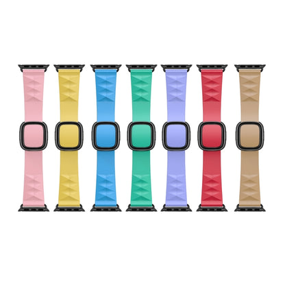 Modern Style Silicone Watch Band For Apple Watch Series 9&8&7 41mm / SE 3&SE 2&6&SE&5&4 40mm / 3&2&1 38mm, Style:Black Buckle(Light Pink) by bashfashion