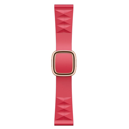 Modern Style Silicone Watch Band For Apple Watch Series 9&8&7 41mm / SE 3&SE 2&6&SE&5&4 40mm / 3&2&1 38mm, Style:Rose Gold Buckle(Red) by bashfashion