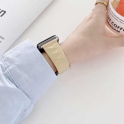 Modern Style Silicone Watch Band For Apple Watch Series 9&8&7 41mm / SE 3&SE 2&6&SE&5&4 40mm / 3&2&1 38mm, Style:Rose Gold Buckle(Lake Blue) by bashfashion