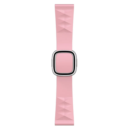 Modern Style Silicone Watch Band For Apple Watch Series 9&8&7 41mm / SE 3&SE 2&6&SE&5&4 40mm / 3&2&1 38mm, Style:Silver Buckle(Light Pink) by bashfashion