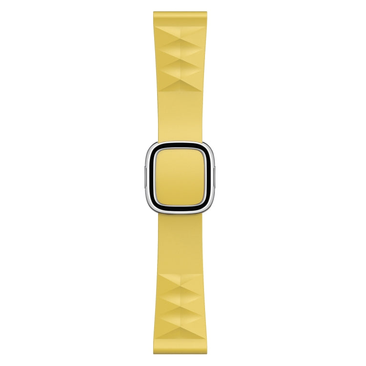 Modern Style Silicone Watch Band For Apple Watch Series 9&8&7 41mm / SE 3&SE 2&6&SE&5&4 40mm / 3&2&1 38mm, Style:Silver Buckle(Yellow) by bashfashion