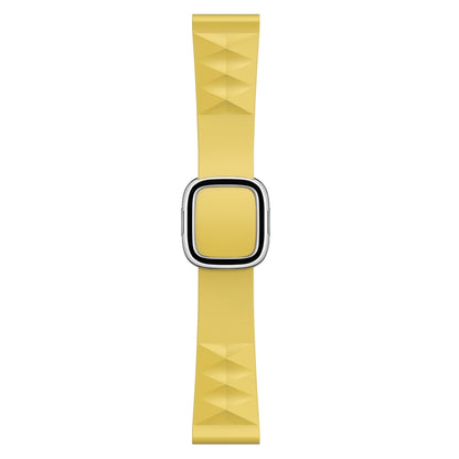 Modern Style Silicone Watch Band For Apple Watch Series 9&8&7 41mm / SE 3&SE 2&6&SE&5&4 40mm / 3&2&1 38mm, Style:Silver Buckle(Yellow) by bashfashion