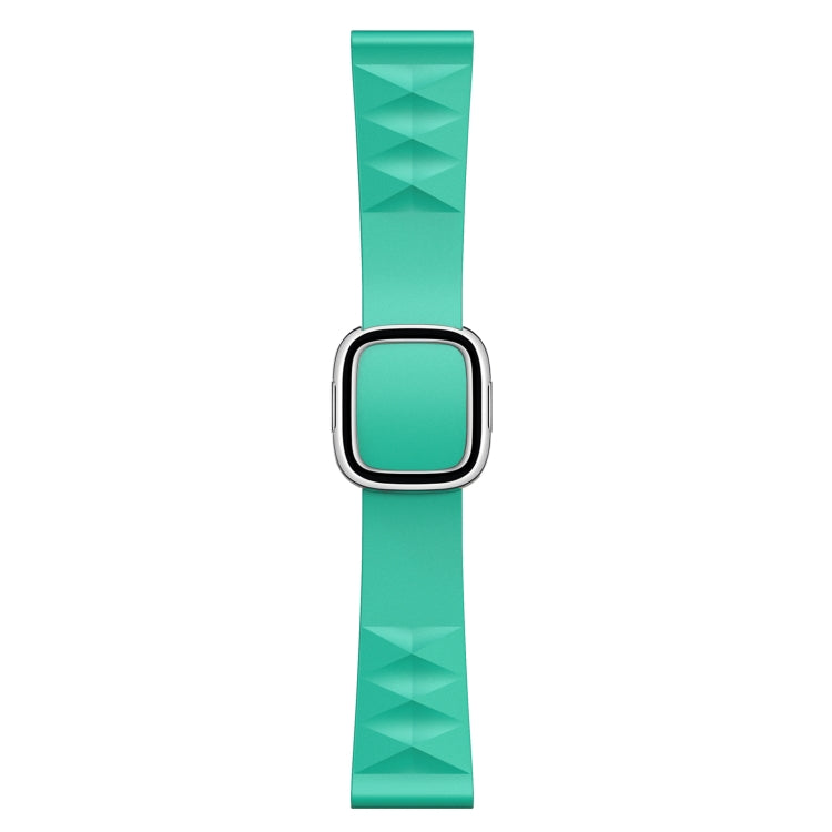 Modern Style Silicone Watch Band For Apple Watch Series 9&8&7 41mm / SE 3&SE 2&6&SE&5&4 40mm / 3&2&1 38mm, Style:Silver Buckle(Mint Green) by bashfashion