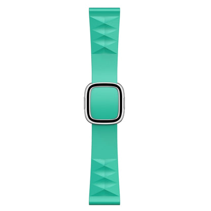 Modern Style Silicone Watch Band For Apple Watch Series 9&8&7 41mm / SE 3&SE 2&6&SE&5&4 40mm / 3&2&1 38mm, Style:Silver Buckle(Mint Green) by bashfashion