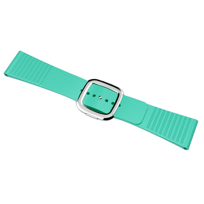 Modern Style Silicone Watch Band For Apple Watch Series 9&8&7 41mm / SE 3&SE 2&6&SE&5&4 40mm / 3&2&1 38mm, Style:Silver Buckle(Mint Green) by bashfashion