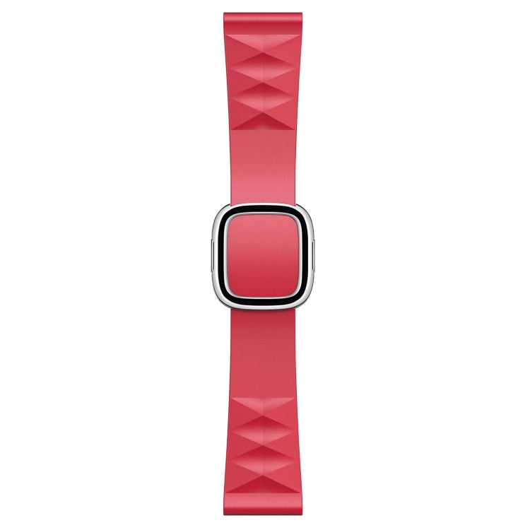 Modern Style Silicone Watch Band For Apple Watch Series 9&8&7 41mm / SE 3&SE 2&6&SE&5&4 40mm / 3&2&1 38mm, Style:Silver Buckle(Red) by bashfashion