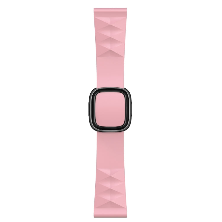Modern Style Silicone Watch Band For Apple Watch Ultra 49mm&Watch Ultra 2 49mm / Series 9&8&7 45mm / SE 3&SE 2&6&SE&5&4 44mm / 3&2&1 42mm, Style:Black Buckle(Light Pink) by bashfashion