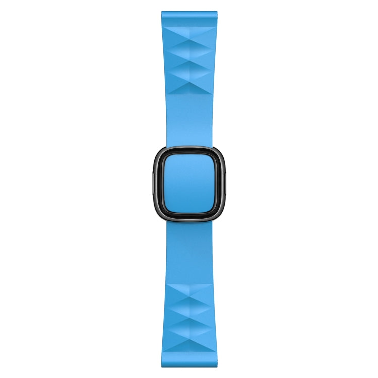 Modern Style Silicone Watch Band For Apple Watch Ultra 49mm&Watch Ultra 2 49mm / Series 9&8&7 45mm / SE 3&SE 2&6&SE&5&4 44mm / 3&2&1 42mm, Style:Black Buckle(Lake Blue) by bashfashion