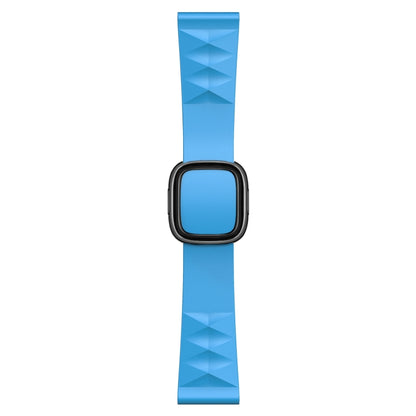 Modern Style Silicone Watch Band For Apple Watch Ultra 49mm&Watch Ultra 2 49mm / Series 9&8&7 45mm / SE 3&SE 2&6&SE&5&4 44mm / 3&2&1 42mm, Style:Black Buckle(Lake Blue) by bashfashion