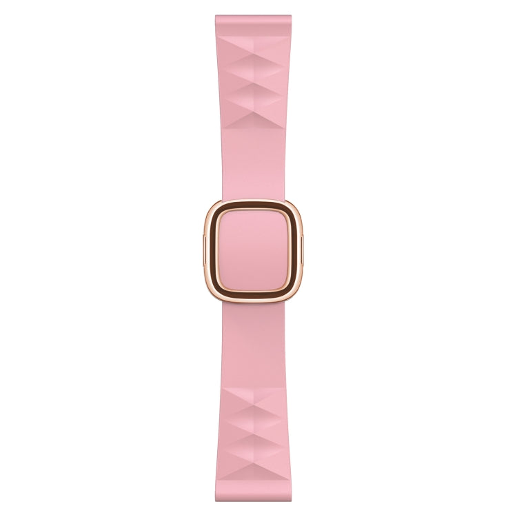 Modern Style Silicone Watch Band For Apple Watch Ultra 49mm&Watch Ultra 2 49mm / Series 9&8&7 45mm / SE 3&SE 2&6&SE&5&4 44mm / 3&2&1 42mm, Style:Rose Gold Buckle(Light Pink) by bashfashion