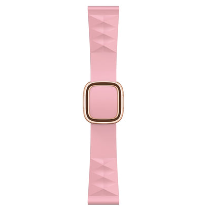 Modern Style Silicone Watch Band For Apple Watch Ultra 49mm&Watch Ultra 2 49mm / Series 9&8&7 45mm / SE 3&SE 2&6&SE&5&4 44mm / 3&2&1 42mm, Style:Rose Gold Buckle(Light Pink) by bashfashion