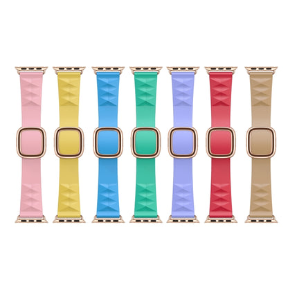 Modern Style Silicone Watch Band For Apple Watch Ultra 49mm&Watch Ultra 2 49mm / Series 9&8&7 45mm / SE 3&SE 2&6&SE&5&4 44mm / 3&2&1 42mm, Style:Rose Gold Buckle(Light Pink) by bashfashion