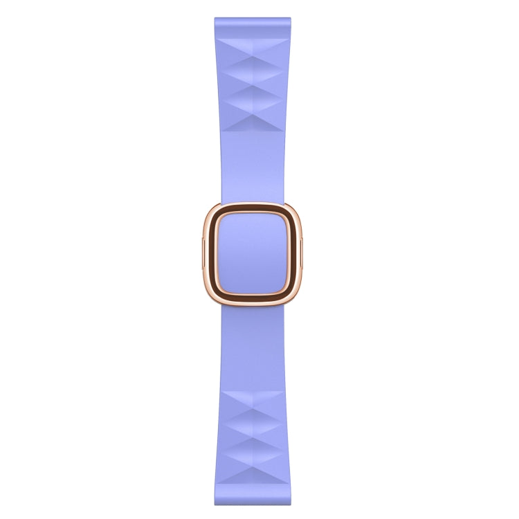 Modern Style Silicone Watch Band For Apple Watch Ultra 49mm&Watch Ultra 2 49mm / Series 9&8&7 45mm / SE 3&SE 2&6&SE&5&4 44mm / 3&2&1 42mm, Style:Rose Gold Buckle(Purple) by bashfashion