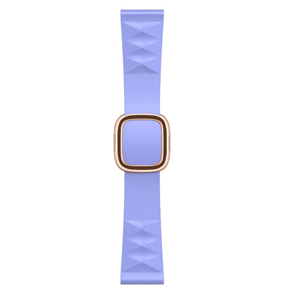 Modern Style Silicone Watch Band For Apple Watch Ultra 49mm&Watch Ultra 2 49mm / Series 9&8&7 45mm / SE 3&SE 2&6&SE&5&4 44mm / 3&2&1 42mm, Style:Rose Gold Buckle(Purple) by bashfashion