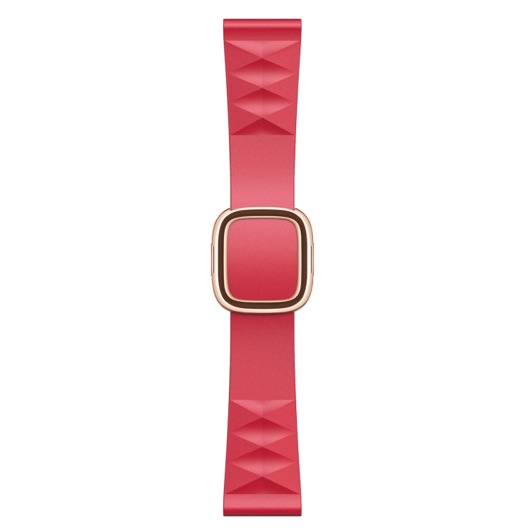 Modern Style Silicone Watch Band For Apple Watch Ultra 49mm&Watch Ultra 2 49mm / Series 9&8&7 45mm / SE 3&SE 2&6&SE&5&4 44mm / 3&2&1 42mm, Style:Rose Gold Buckle(Red) by bashfashion