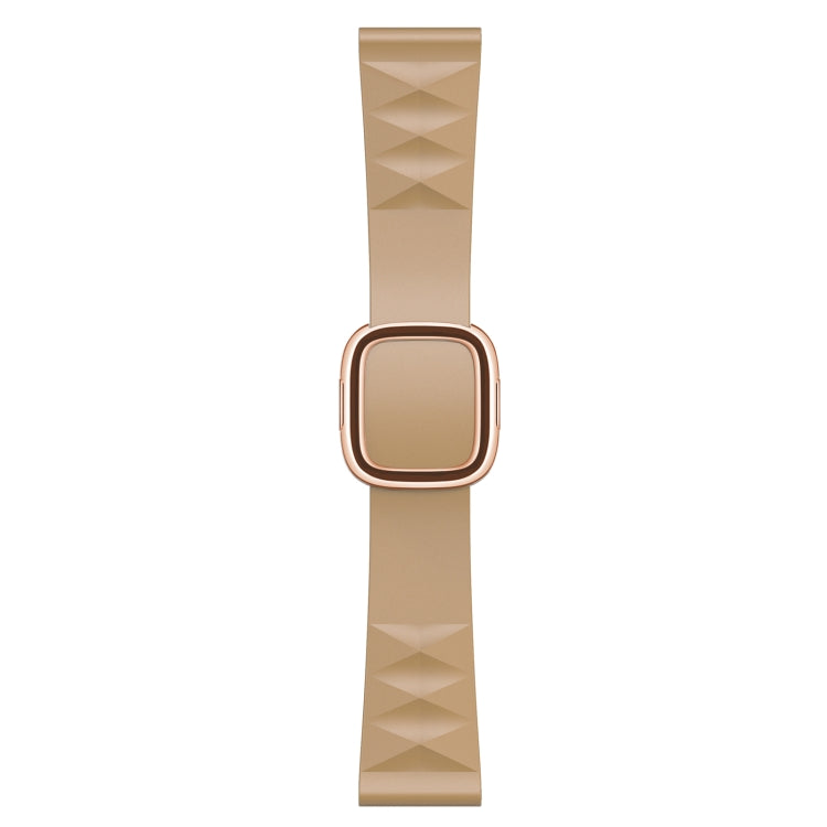 Modern Style Silicone Watch Band For Apple Watch Ultra 49mm&Watch Ultra 2 49mm / Series 9&8&7 45mm / SE 3&SE 2&6&SE&5&4 44mm / 3&2&1 42mm, Style:Rose Gold Buckle(Walnut) by bashfashion