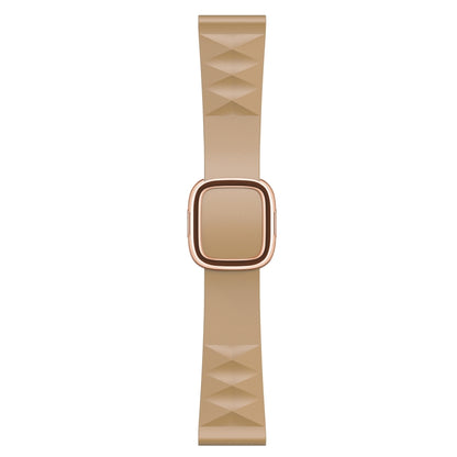 Modern Style Silicone Watch Band For Apple Watch Ultra 49mm&Watch Ultra 2 49mm / Series 9&8&7 45mm / SE 3&SE 2&6&SE&5&4 44mm / 3&2&1 42mm, Style:Rose Gold Buckle(Walnut) by bashfashion