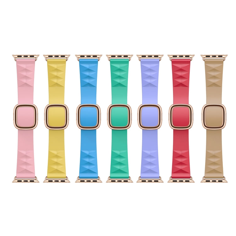 Modern Style Silicone Watch Band For Apple Watch Ultra 49mm&Watch Ultra 2 49mm / Series 9&8&7 45mm / SE 3&SE 2&6&SE&5&4 44mm / 3&2&1 42mm, Style:Rose Gold Buckle(Walnut) by bashfashion