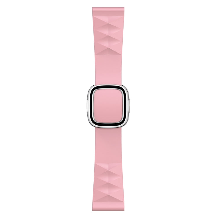 Modern Style Silicone Watch Band For Apple Watch Ultra 49mm&Watch Ultra 2 49mm / Series 9&8&7 45mm / SE 3&SE 2&6&SE&5&4 44mm / 3&2&1 42mm, Style:Silver Buckle(Light Pink) by bashfashion