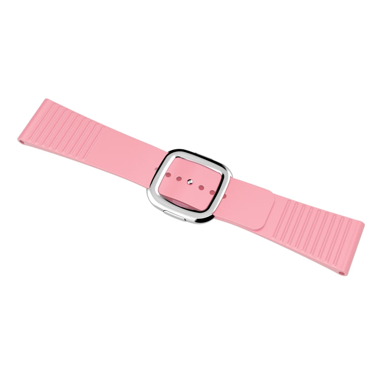 Modern Style Silicone Watch Band For Apple Watch Ultra 49mm&Watch Ultra 2 49mm / Series 9&8&7 45mm / SE 3&SE 2&6&SE&5&4 44mm / 3&2&1 42mm, Style:Silver Buckle(Light Pink) by bashfashion