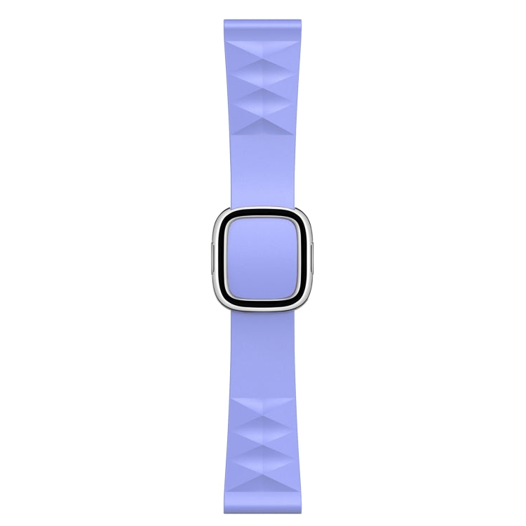 Modern Style Silicone Watch Band For Apple Watch Ultra 49mm&Watch Ultra 2 49mm / Series 9&8&7 45mm / SE 3&SE 2&6&SE&5&4 44mm / 3&2&1 42mm, Style:Silver Buckle(Purple) by bashfashion